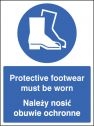 Protective footwear must be worn (English Polish) Sign