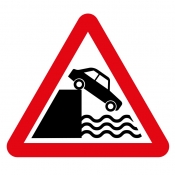 Quayside ahead road sign (555)