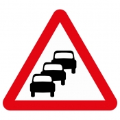Queuing traffic road sign (584)