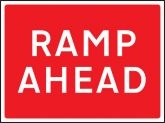 Ramp ahead road sign