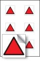 Red triangle vibration safety stickers