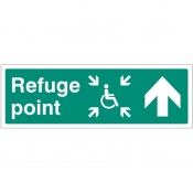 Refuge point arrow up/straight on sign