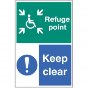 Refuge point keep clear floor graphic