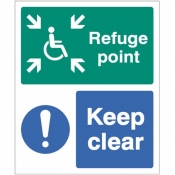 Refuge point keep clear sign