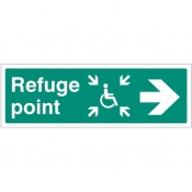 Refuge point right sign