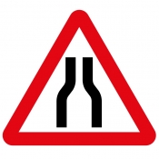 Road narrows both sides road sign (516)