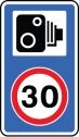 Speed camera 30mph road sign (880)
