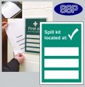 Spill kit located at Editable Sign