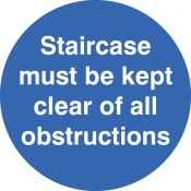 Staircase must be kept clear floor graphic