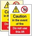 Fire: Do Not Use Lift Sign