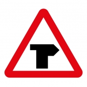T-junction ahead right road sign (505.1)