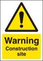 Warning construction site sign (A4)