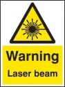 Warning laser beam sign