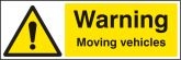 Warning moving vehicles sign