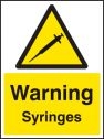 Warning syringes Sign