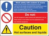 Work safety with cookers and ovens sign