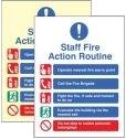 Staff Fire Action Routine Sign
