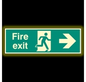 Fire Exit Right Sign Photoluminescent