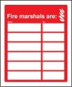 Fire Marshals Are (6 Names & Numbers) Sign