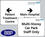 Bespoke External NHS Signs With Drill Holes (White)