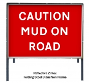 Caution Mud On Road Temporary Road Sign