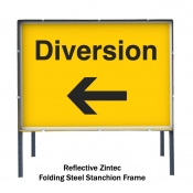 Diversion Left Temporary Road Sign