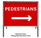 Pedestrians Right Temporary Road Sign