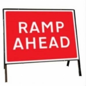 Ramp Ahead Temporary Road Sign