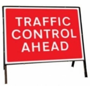 Traffic Control Ahead Temporary Road Sign