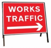 Works Traffic Right Temporary Road Sign