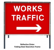 Works Traffic Right Temporary Road Sign