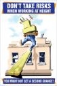Don't Take Risks Working At Height Cartoon Safety Poster