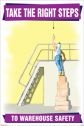 Take The Right Steps To Warehouse Safety Cartoon Poster