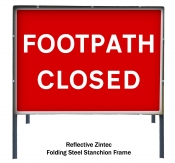 Footpath Closed Temporary Road Sign