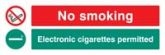 No smoking Electronic cigarettes permitted sign