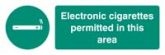 Electronic cigarettes permitted in this area sign
