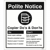 Photocopier - Dos & Donts sign