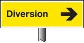 Diversion Right Sign On Spiked Post