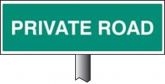Private Road Sign On Spiked Post