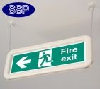 Fire Exit Left Hanging Signs