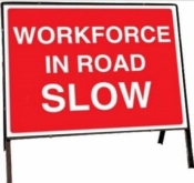 Workforce In Road Temporary Sign