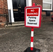Temporary No Parking Space Reserved Post Mounted Signs