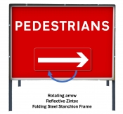 Pedestrians Left or Right Adjustable Sign