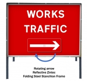 Works Traffic Left or Right Sign
