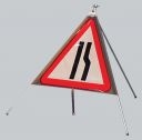 Road Narrows Right Fold Up Sign