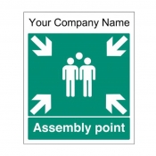 Assembly Point sign with Company Name