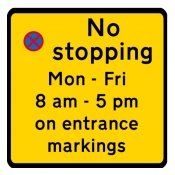 School No Stopping sign