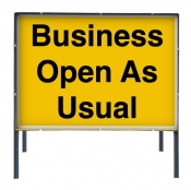 Business Open As Usual Self Standing Sign