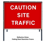 Caution Site Traffic Freestanding Road Sign