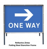 One way right Freestanding Road Sign